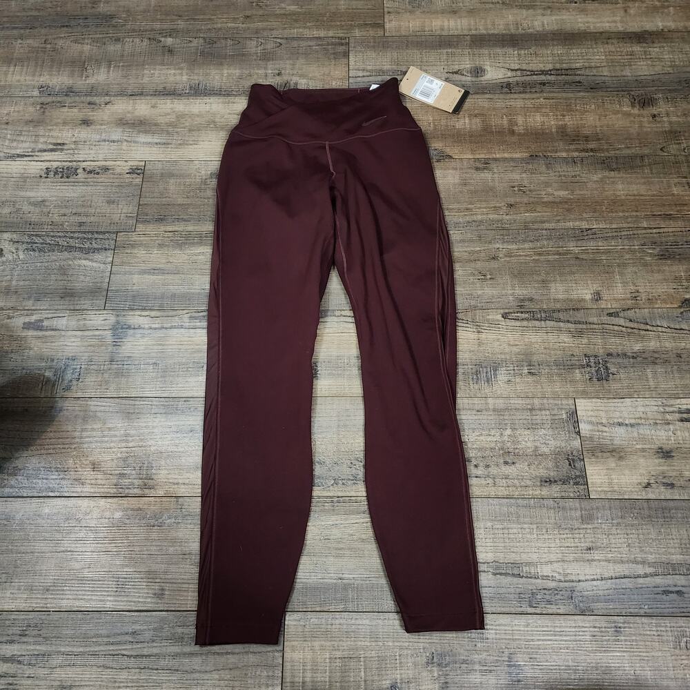 NWT Nike womens training leggings burgundy size XS HV2292-652 Retail $70 2632